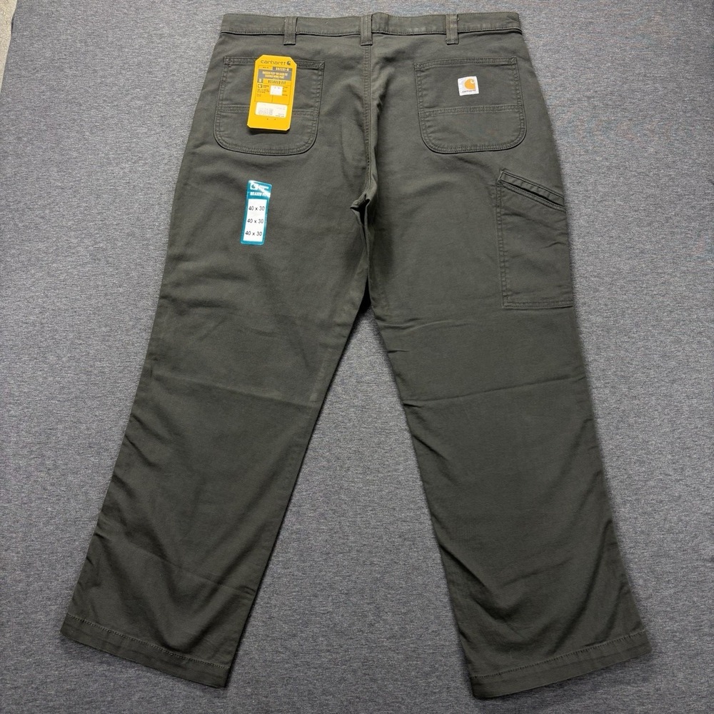 Carhartt Rugged Flex Pants Men's 40x30 Relaxed Fit Gray Canvas Work BN2291-M NEW